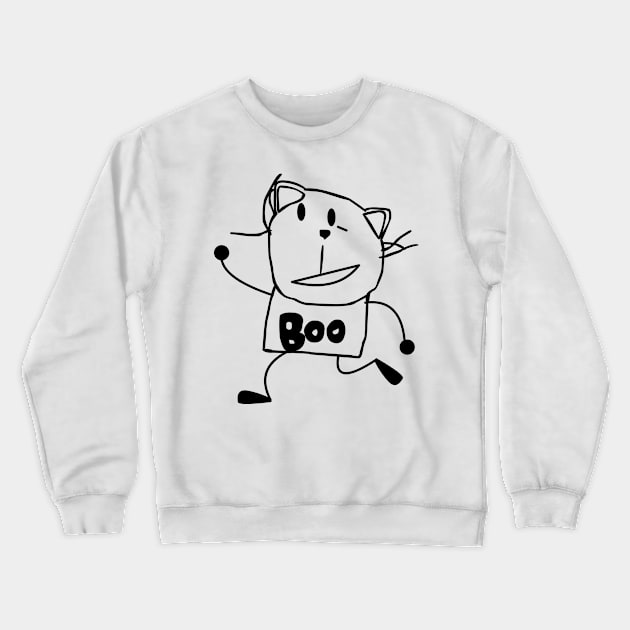 Bad Dream Cat (White) Crewneck Sweatshirt by Baddy's Shop